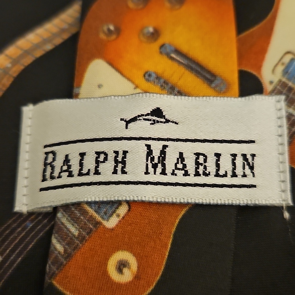 RALPH MARLIN 1995 Guitar II Print Musician Tie - Picture 6 of 8